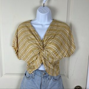 Sage the Label Tie Front Crop